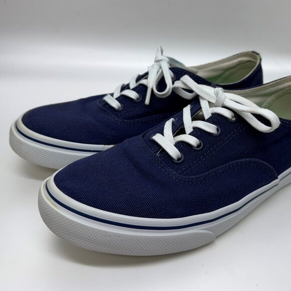 Tory Burch Murray Canvas Sneakers Lace Up Navy Green White Womens Size 8 - Picture 1 of 8